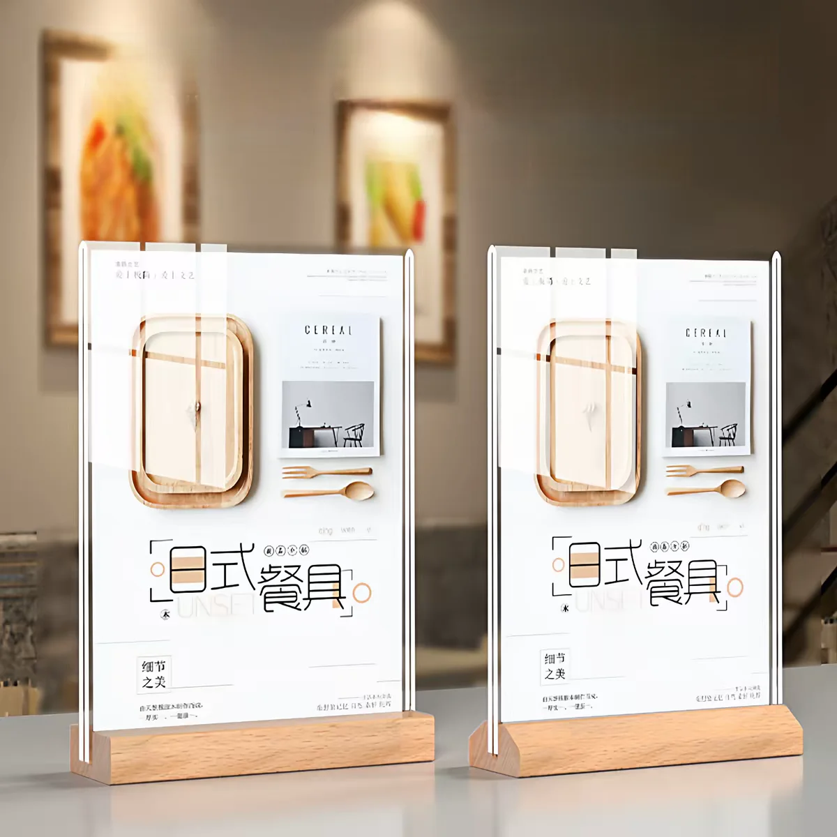 5 Pieces A5 148x210mm T Shape Acrylic Sign Holder Restaurant Table Menu Paper Holder Price Label Flyer Display Stand