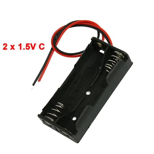 

ABYC Black Plastic Battery Case Holder Wire 2 x 1.5V AAA
