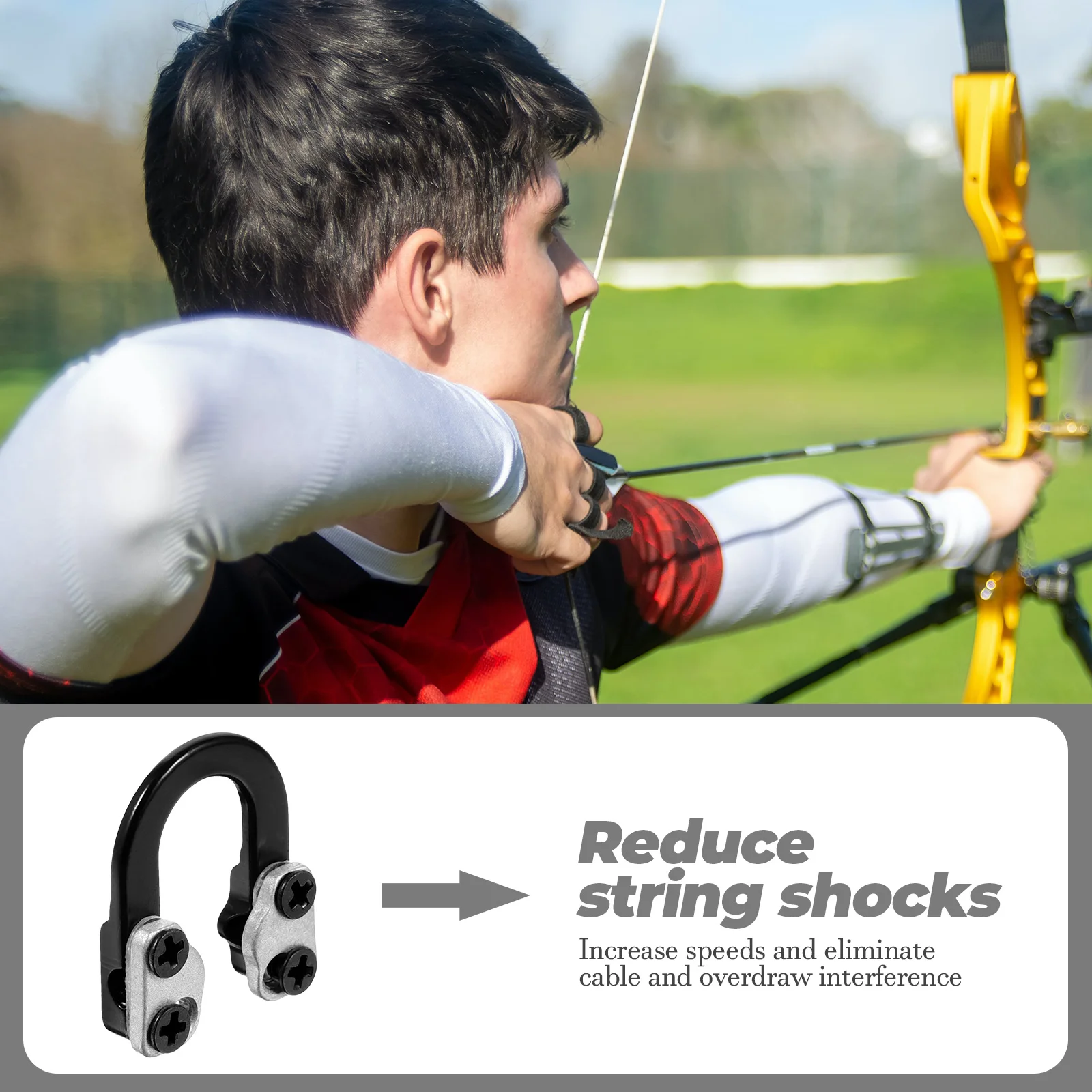 

Archery D Loop Ring Accessories for Compound Bow Metal D Ring Lightweight R om Color Bowstring Hook Increase Arrow Speeds