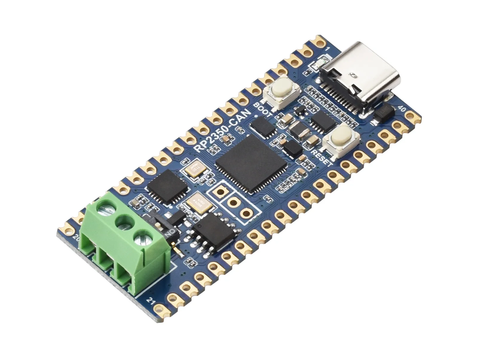 Waveshare RP2350 CAN Development Board,Based On Raspberry Pi RP2350A Dual-Core & Dual-Architecture Microcontroller,Up To 150 MHz