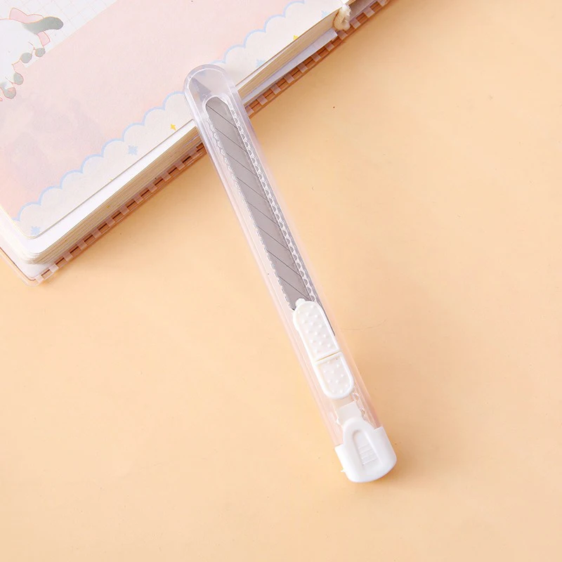 Simple Transparent Utility Knife Student Paper Cutting Office Stationery Unpacking Express Box Opener Portable Handmade Knife