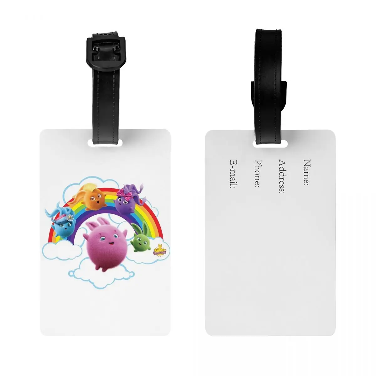أرانب صني - علامات الأمتعة على شكل أرانب قوس قزح، ملحقات حقيبة السفر، أمتعة لطيفة، حامل بطاقة الصعود، عنوان اسم الهوية #2