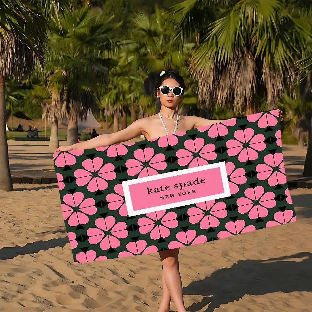 K-Kate Classic S-Spade Flower Microfiber Printed Beach Towel Mountain Climbing Yoga Beach Swimming Running Absorbent Soft Towel
