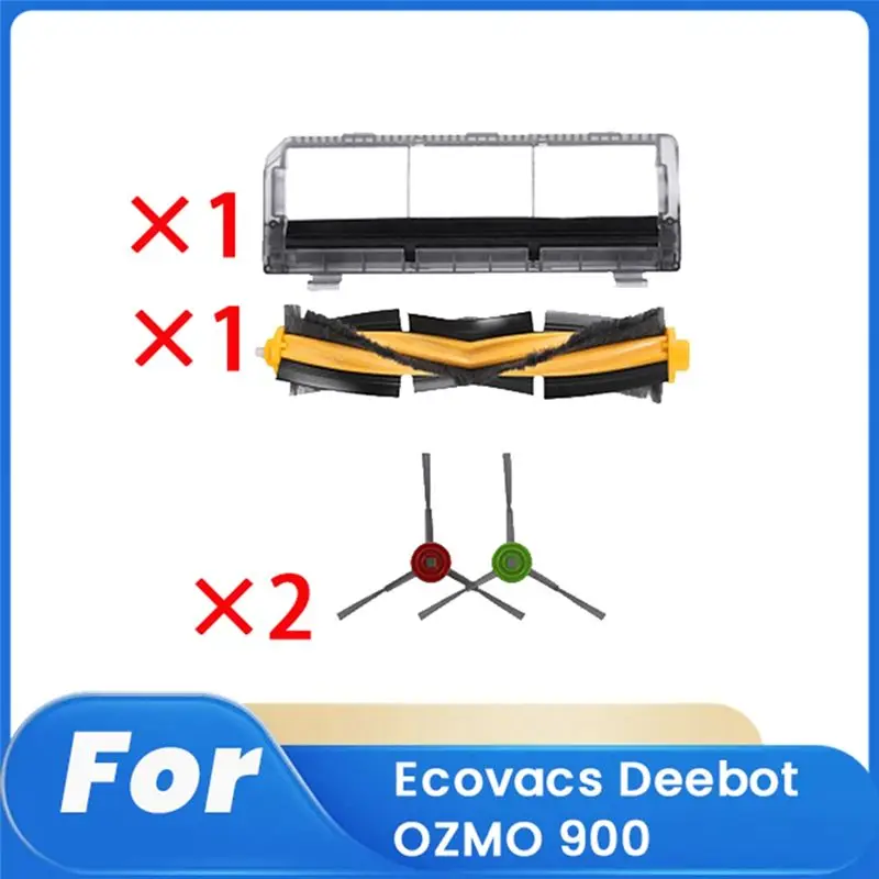 AS60-Main And Side Brushes Main Brush Cover For Ecovacs Deebot Ozmo 900 Robot Vacuum Cleaner Parts Accessories