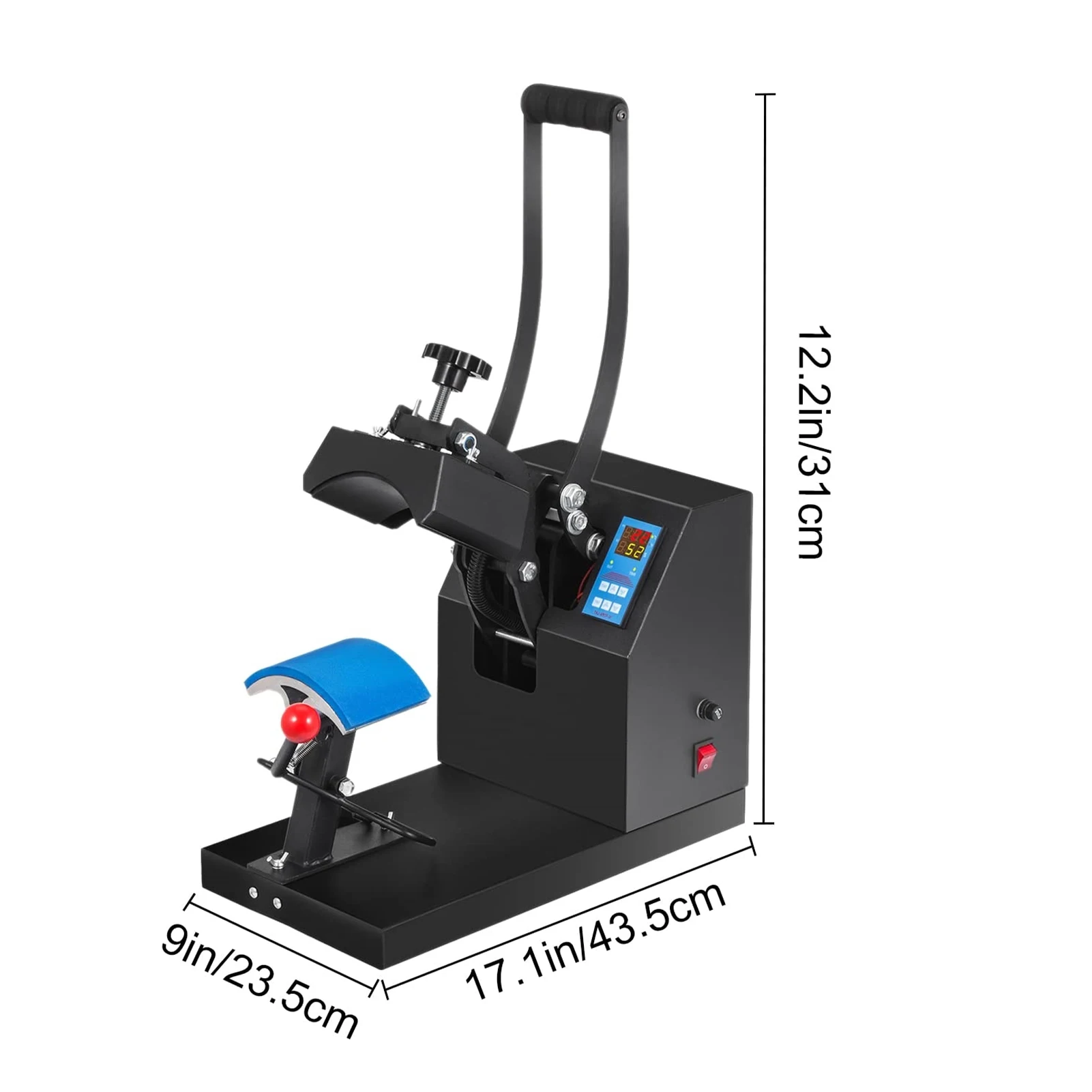 Hat Heat Press Machine 110V Heat Sublimation Press Heat Transfer Hat Press with Digital Timer, Temperature Control