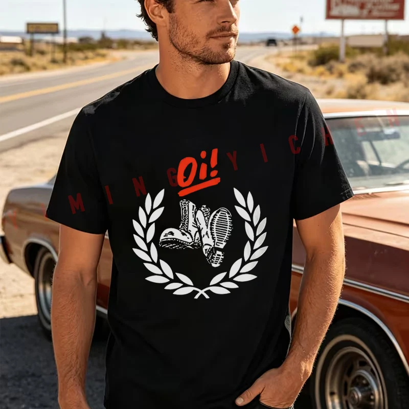 Camiseta de algodón para hombre con estampado de motocicleta Skin Head Oi Oi Kins Handyhulle Calva, divertida, estilo Harajuku, de verano, de manga corta y cuello redondo