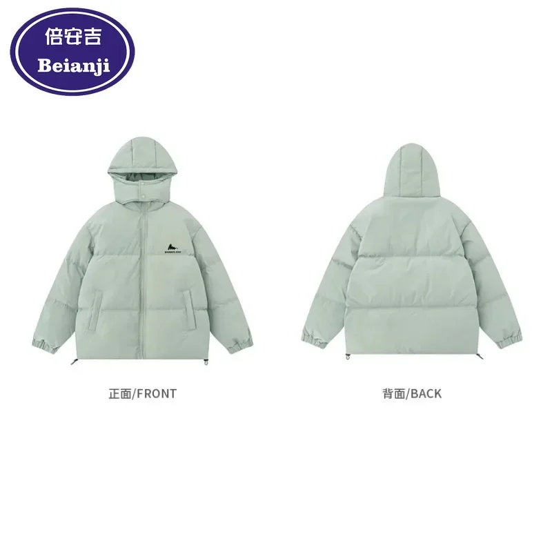 Hooded padded jacket for men basic solid color winter loose thick couples mens puffer jacket ropa de hombre ropa hombre 2025 new