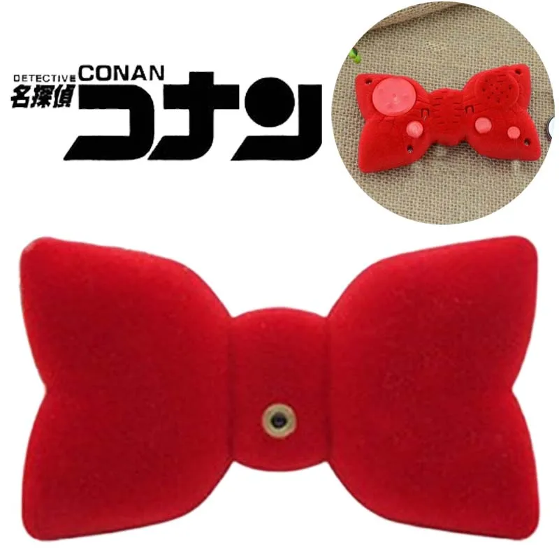 Detective Conan Voice Changer Portable Funny Red Bowknot Voice Changer Animation Peripheral Model Children Birthday Gifts Toys