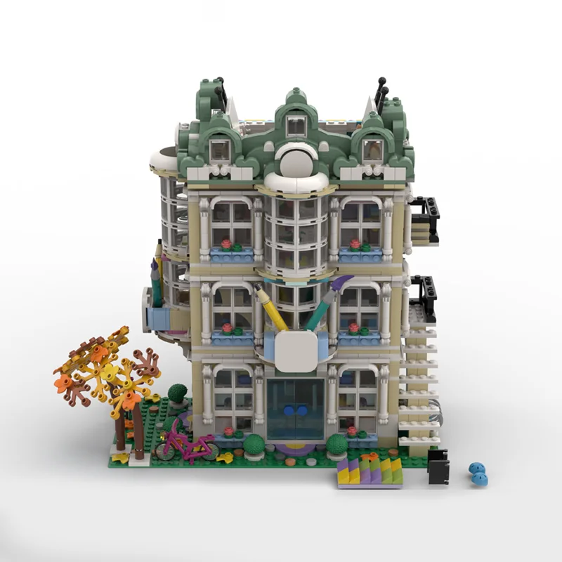1645 قطعة MOC إيما s الفن مدرسة ركن صديق نموذج اللبنات العمارة لتقوم بها بنفسك فكرة هدايا عيد الميلاد ألعاب تعليمية الطوب