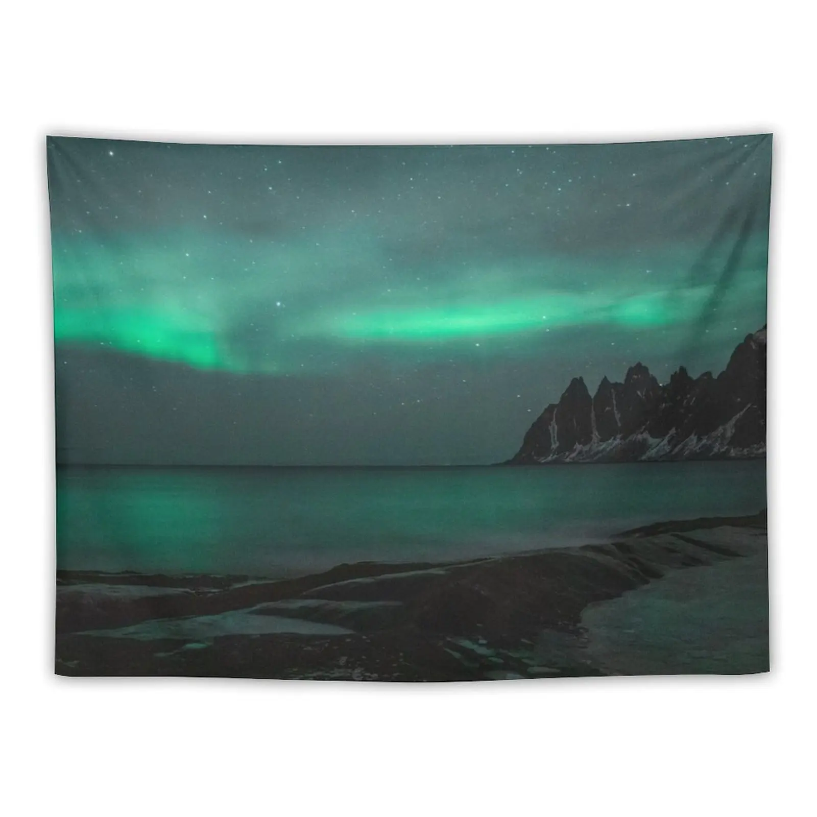 

northern lights mixed with the stars and a lake Tapestry Decor Home Decoration Aesthetic Tapestry