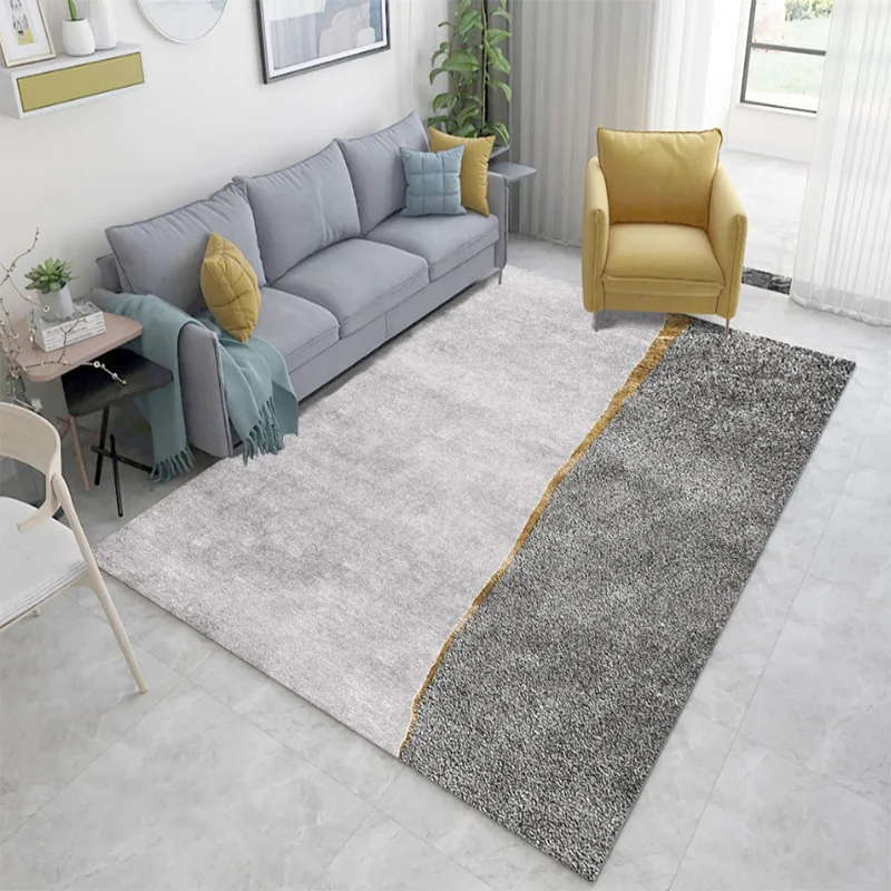 

8133-Cream Living Room Large Area Decorative Carpets Art Bedroom Bedside Carpet Solid Color Coffee Table Rug Non-slip Balcony