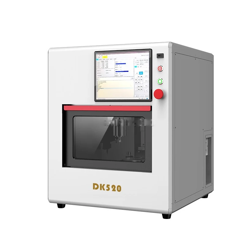 LY DK520 Separated Enclosed Mini Desktop CNC Engraving Machine 5 Axis Linkage for Jewelry Jade Stone Emerald Work Size 220*140mm