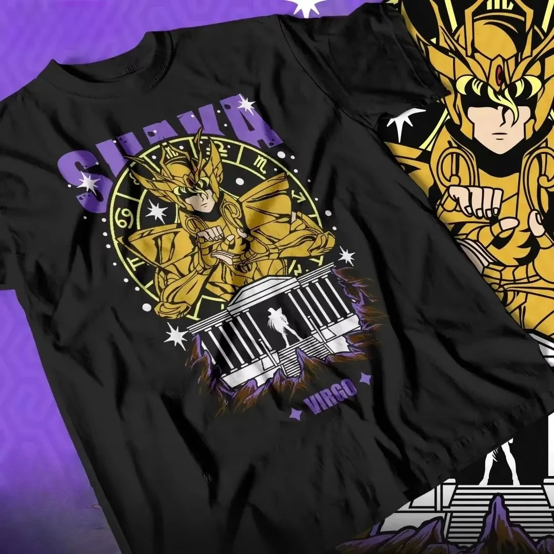 Saint Seiya Shiryu T-shirt Anime Pattern T-shirt for Men and Women Summer Pure Cotton Comfortable Loose Fashion Short Sleeve Top