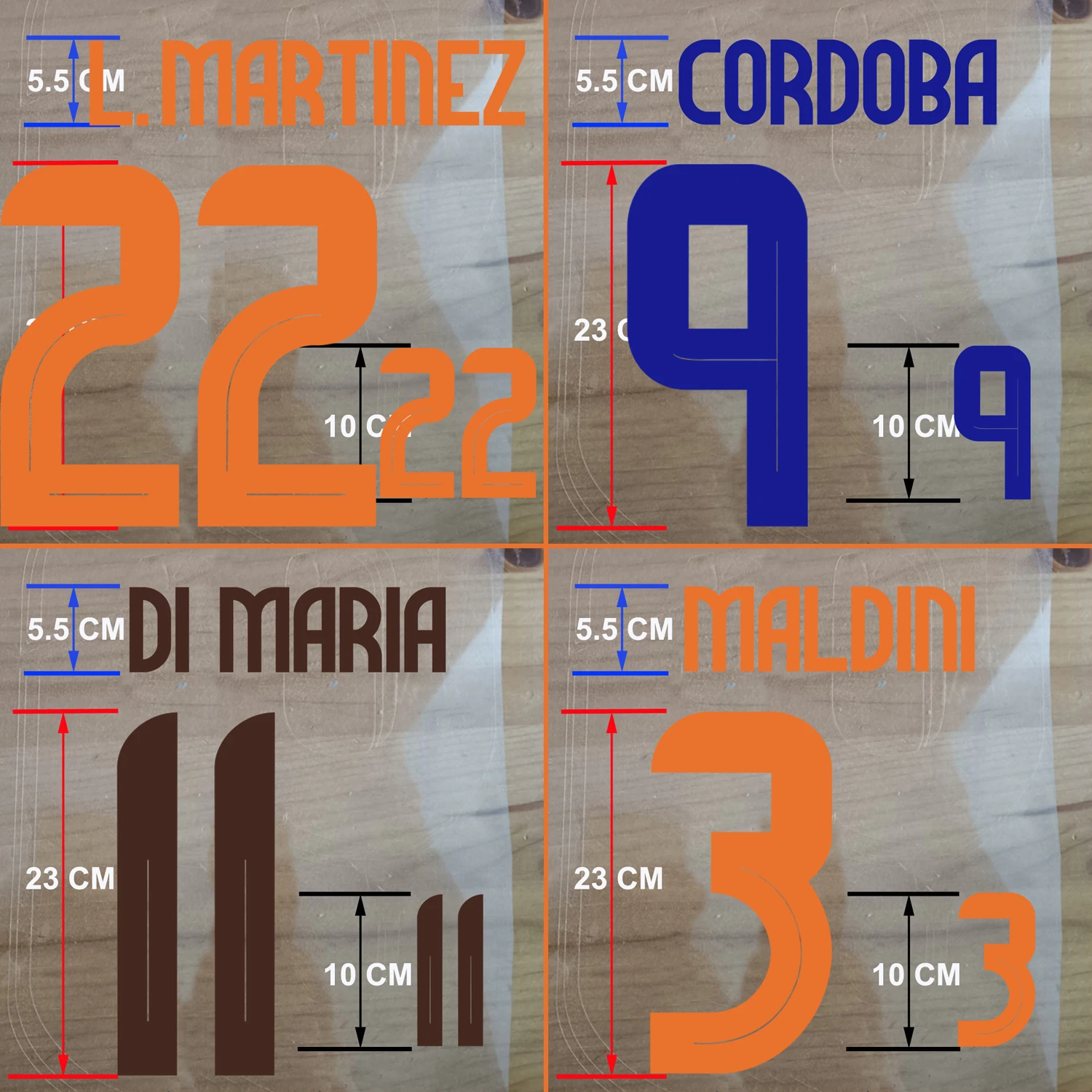 23-2024 Argentina Italian Football Team Home And Away Digital Patches heat transfer iron-on Player Name Soccer Athlete Namesets