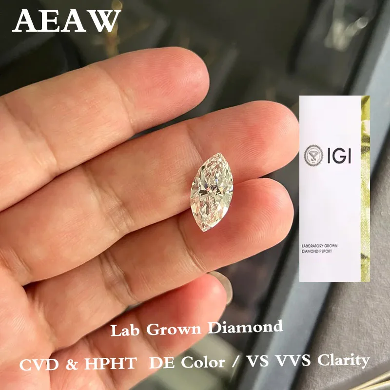 

AEAW Marquise Cut 1ct - 4ct DE Color VS-VVS Clarity Lab Grown Diamonds CVD HPHT Loose Diamond IGI Certificate