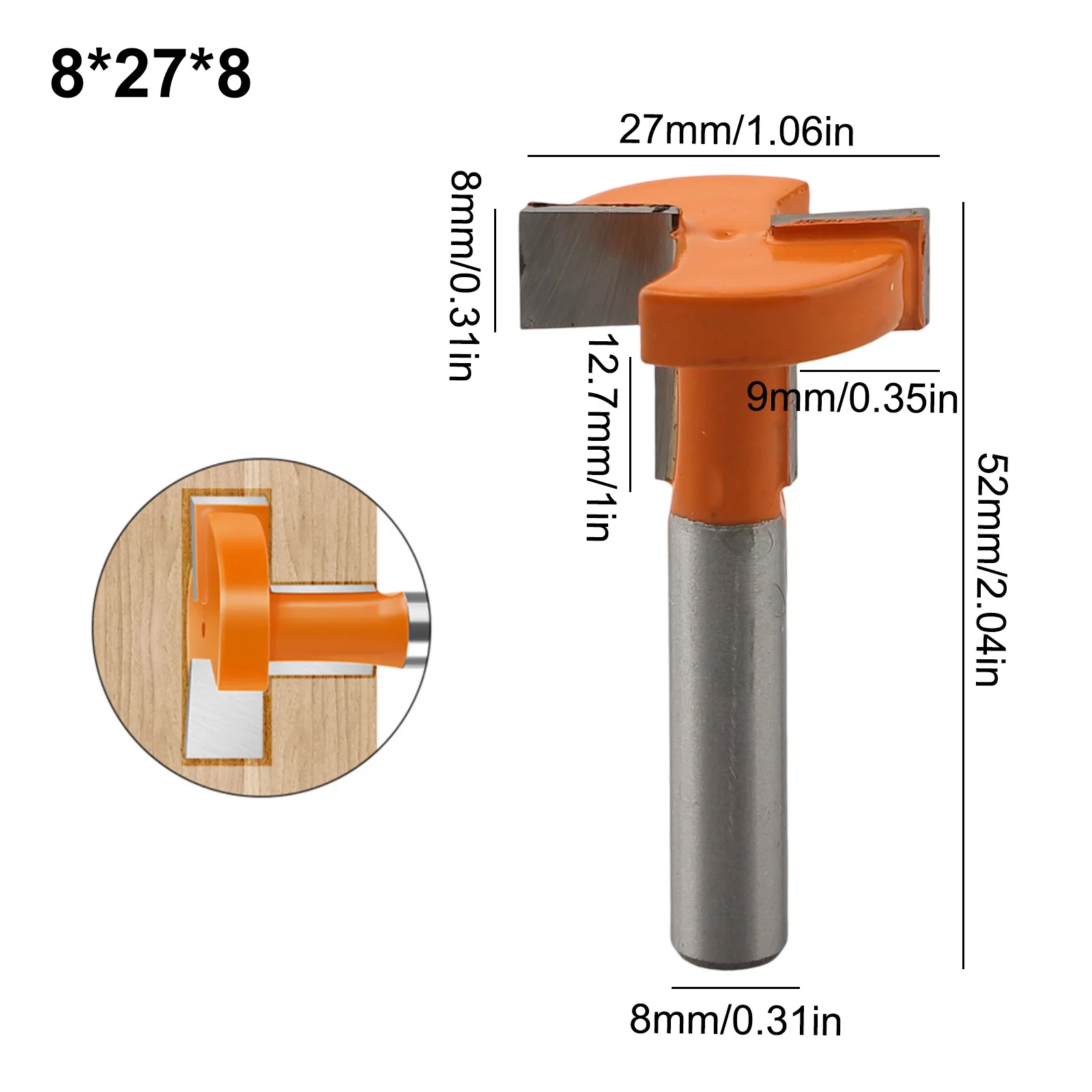 1inch Cutting Diameter Router Bit T Type Milling Cutter For Woodworking DIY Chisel Cutter T-Type Keyhole Cutter