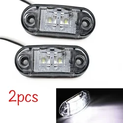 2 uds 12V/24V luces LED de posición lateral luces externas de coche luz trasera de advertencia lámparas de camión de remolque de coche color blanco