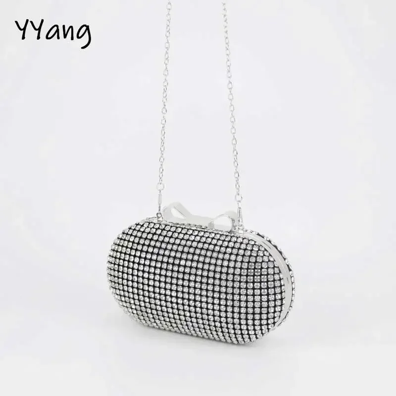 2024 Women Diamonds Evening Bag Female Clutch Design Brand Luxury Shoulder Bags Party Handbags Shiny Purse Messenger Pack