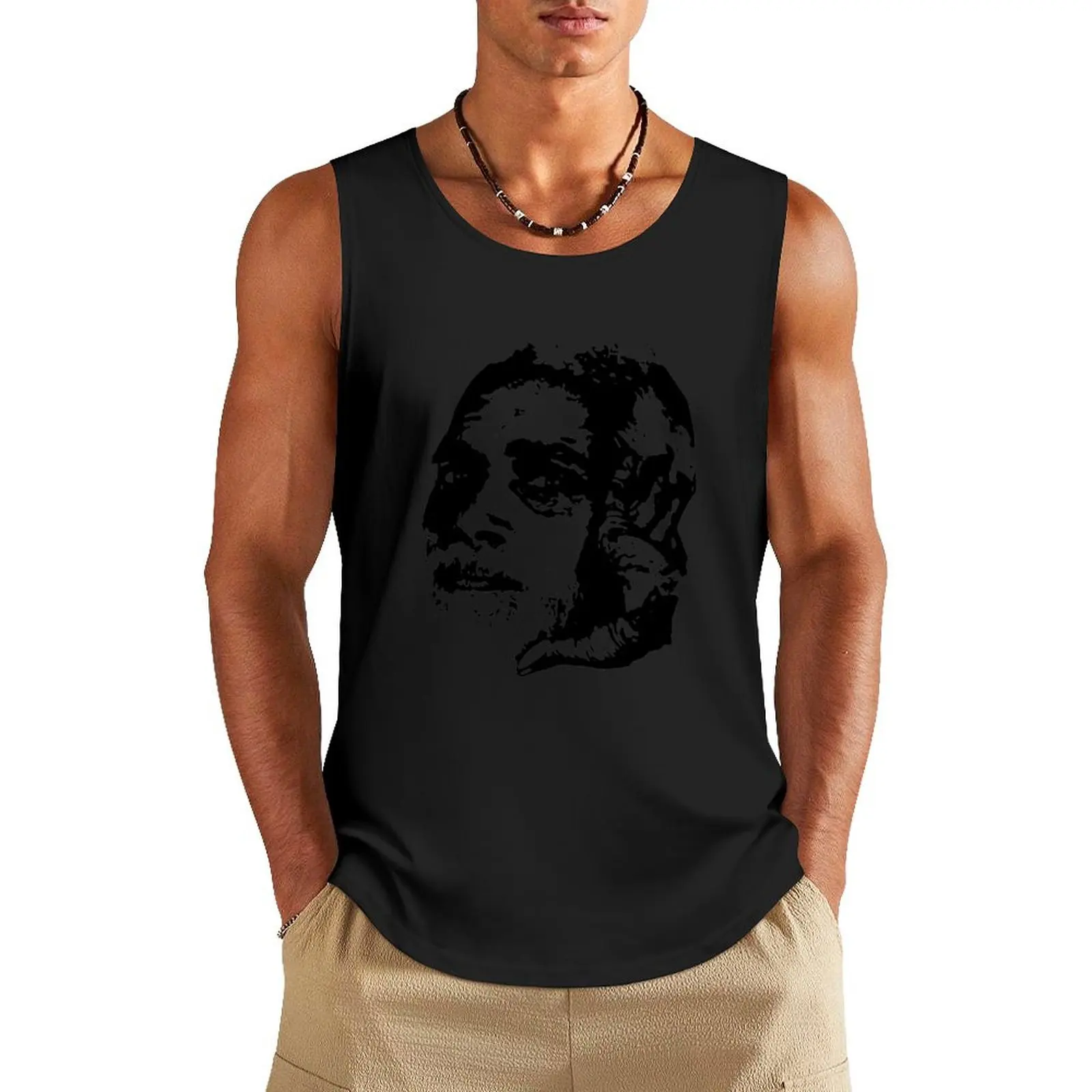 

Ramana Maharshi, Indian guru. Meditation, spirituality Tank Top new in tops & t-shirt Men sleeveless tee Short sleeve