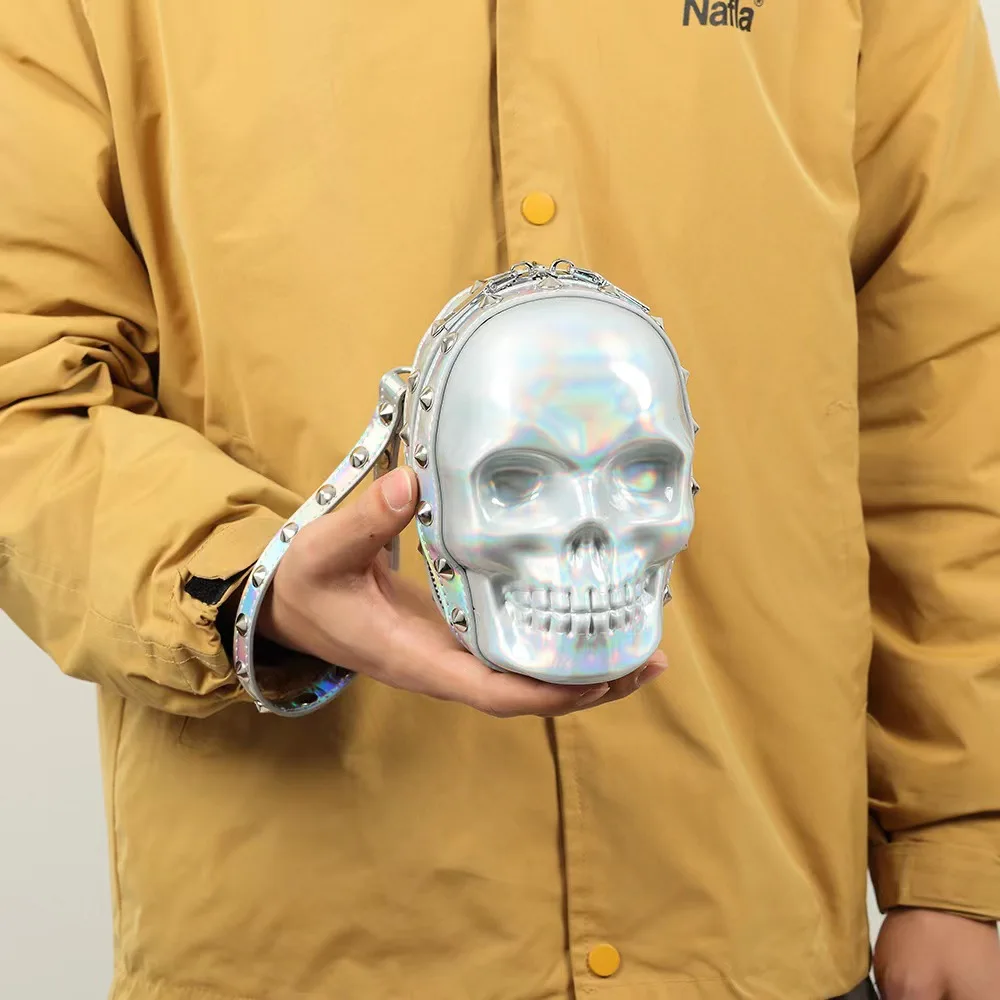 

Skull Bag Personalized Bag Mini Bags Street Trend Punk Handbag Fashion Biker Bags Super Cool Halloween Thriller