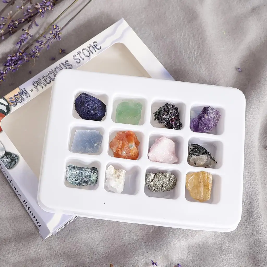 Earth Science Toy Rock Mineral Collection Set Mini Crystal Kit Identify Educational Classroom Supply for Students