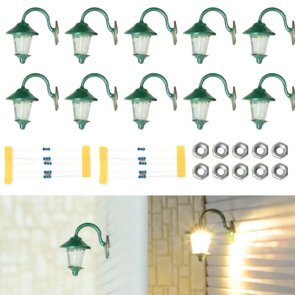 Toy Kits Complete Lamps Steel Column Warm White With White LEDs For Building Layout For Railway HO Scale  Toy Kits