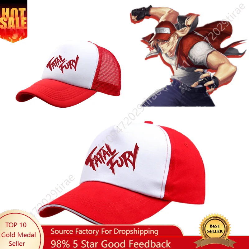 Game KOF Fatal Fury Terry Bogard Coser King of Fighters Baseball Cap Cosplay Adjustable Hat Sports Gift Boxer Prop