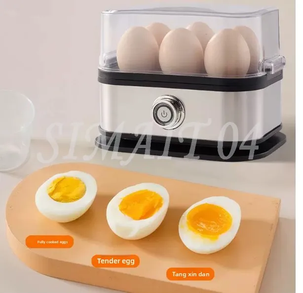 Electric Egg Cooker with Stainless Steel Rotary Switch - Quick-Cooking for Boiled, Poached, Scrambled Eggs & Omelets