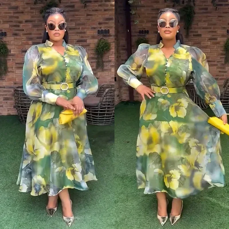 

Plus Size African Party Dresses For Women 2025 New Fashion Dashiki Ankara Wedding Evening Gown Elegant Turkey Muslim Midi Dress