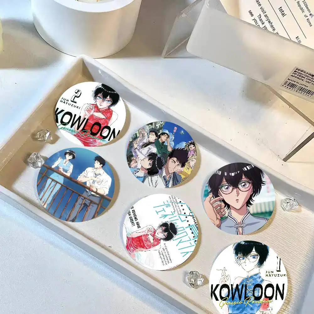 Kowloon G-Generic Romance Anime Cartoon Style Badge Brooches On Backpack Decoration Round Enamel Pins For Accessorys