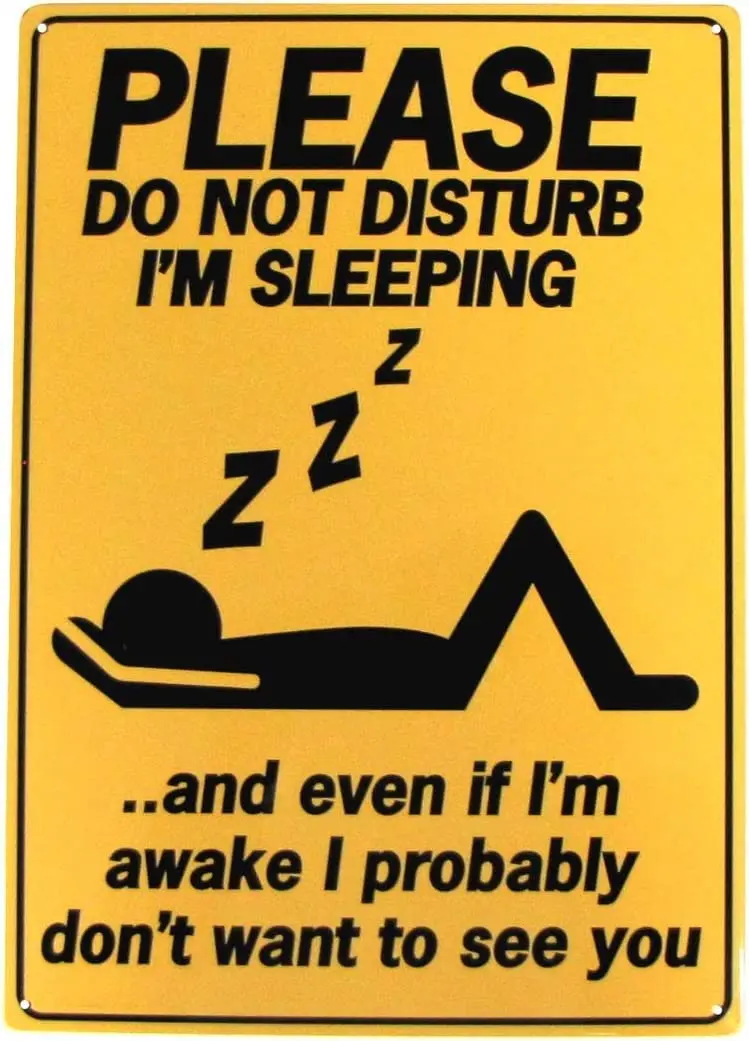 Retro Metal Tin Signs Treasure Gurus Sleeping Do Not Disturb Scenic Retro Road Signs Country Retro Metal Wall Man Cave 8x12 sign