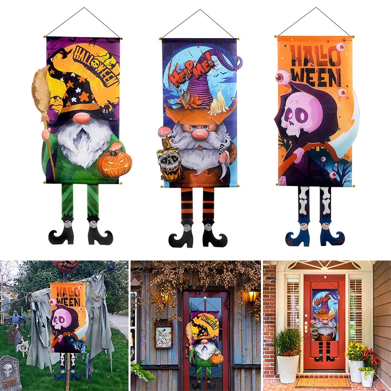 

Halloween Door Pendant Gnome Pumpkin Decor Dwarf Vampire Long Leg Pendant Halloween Door Hanging Ghost Festival Banner