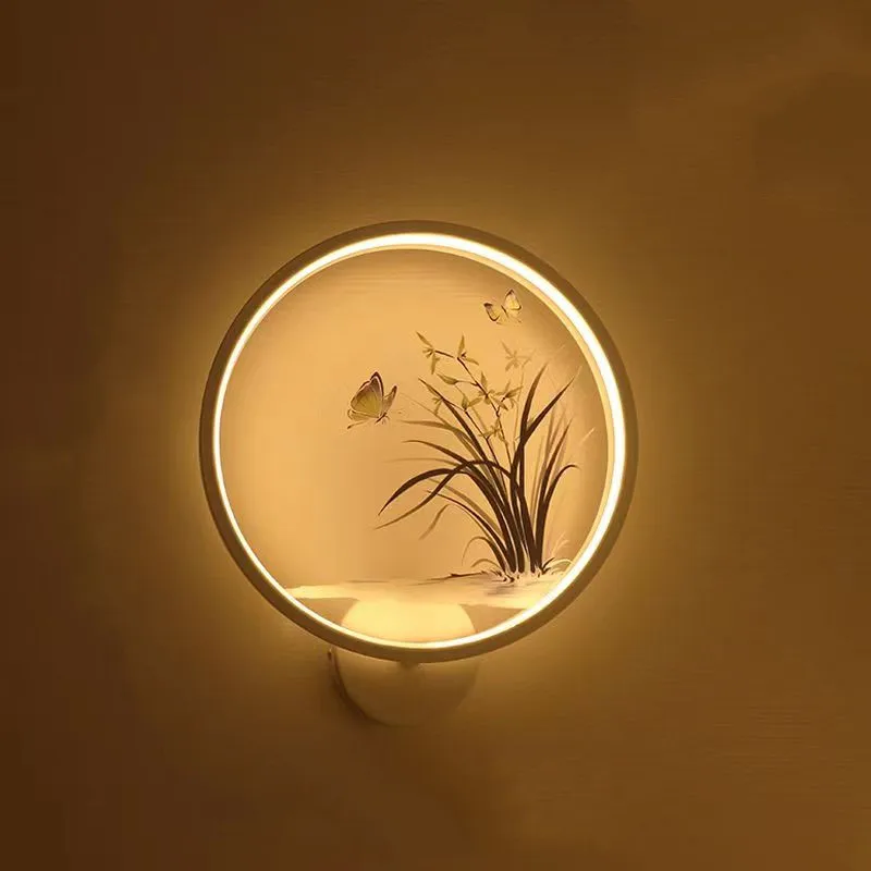 15 Styles Wall Lamp Bedroom Bedside Light Acrylic Mural Lamp Stair Corridor Background Light Sconce Landscape Painting Wandlamp