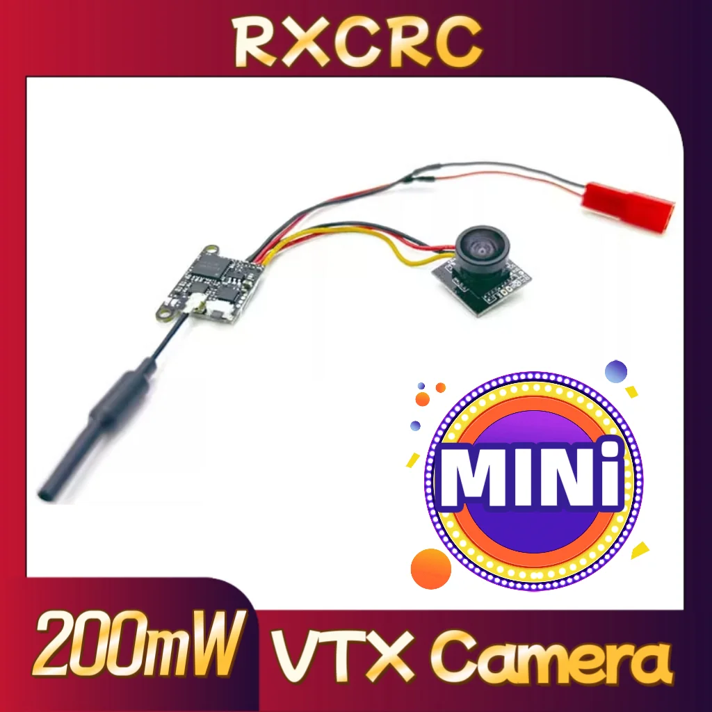 RXCRC FPV Transmitter 5.8G Module 48CH MINI 200mW Power VTX and FPV  CMOS 1200TVL 170°FOV Camera for RC FPV Fixed-wing Drones.