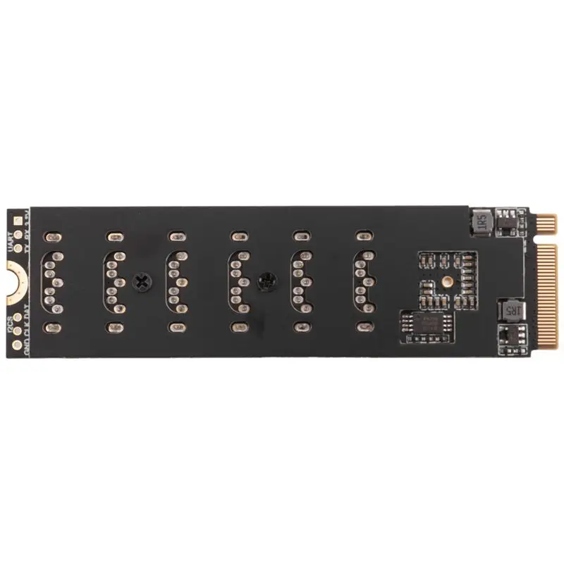 2X M.2 MKEY PCI-E Riser Card M.2 NVME To SATA3.0 PCIE To SATA 6Gpbsx6-Port Expansion Card ASM1166