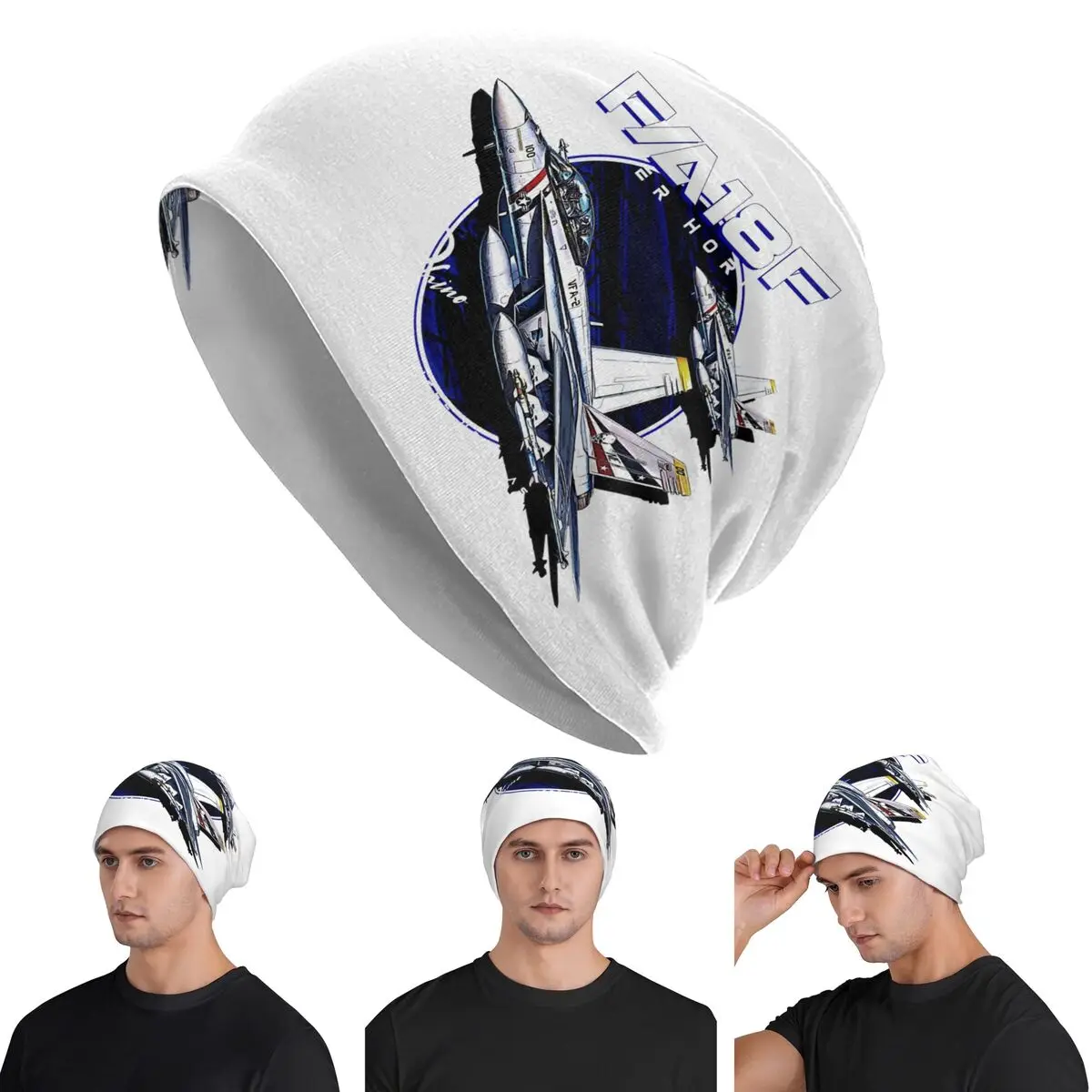 F18 Super Hornet Rhino Us Air Force Fighterjet Hats Warm Autumn Winter Outdoor Cap Knitted Bonnet Caps for Unisex Adult