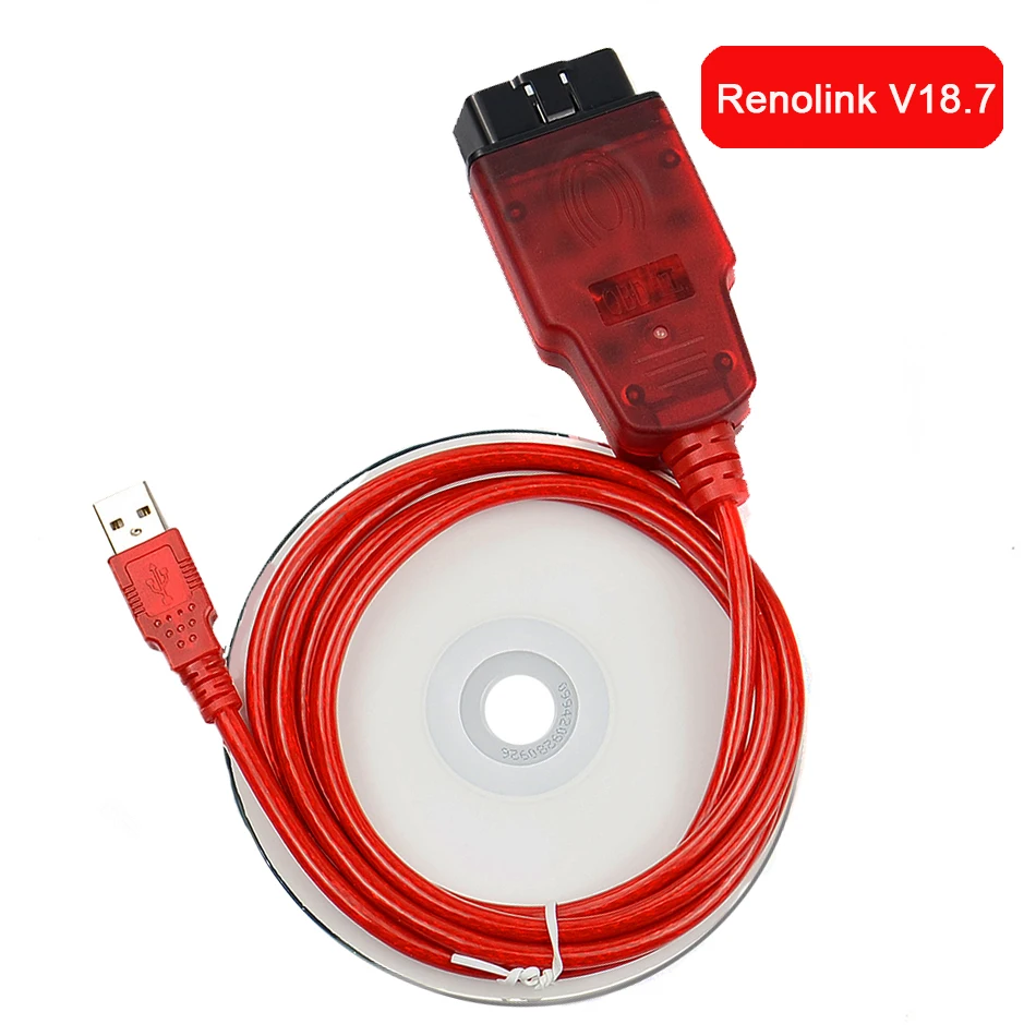 Newly Renolink V1.99 For Renault ECU Programmer Reno Link V1.87 V1.52 USB Diagnostic Cable ECU Program/Key Coding/Airbag Reset