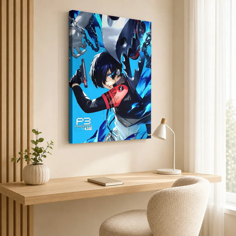 Persona 3 Reload Thanatos Game Wood Framed Canvas Print Personalized Photo Fantasy Character Illustration Wall Art For Bedroom