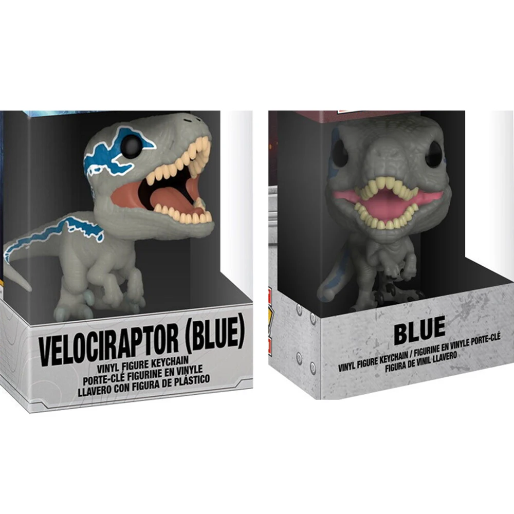 Bolso chaveiro dinossauro velociraptor azul coleção brinquedos jurassic park figura
