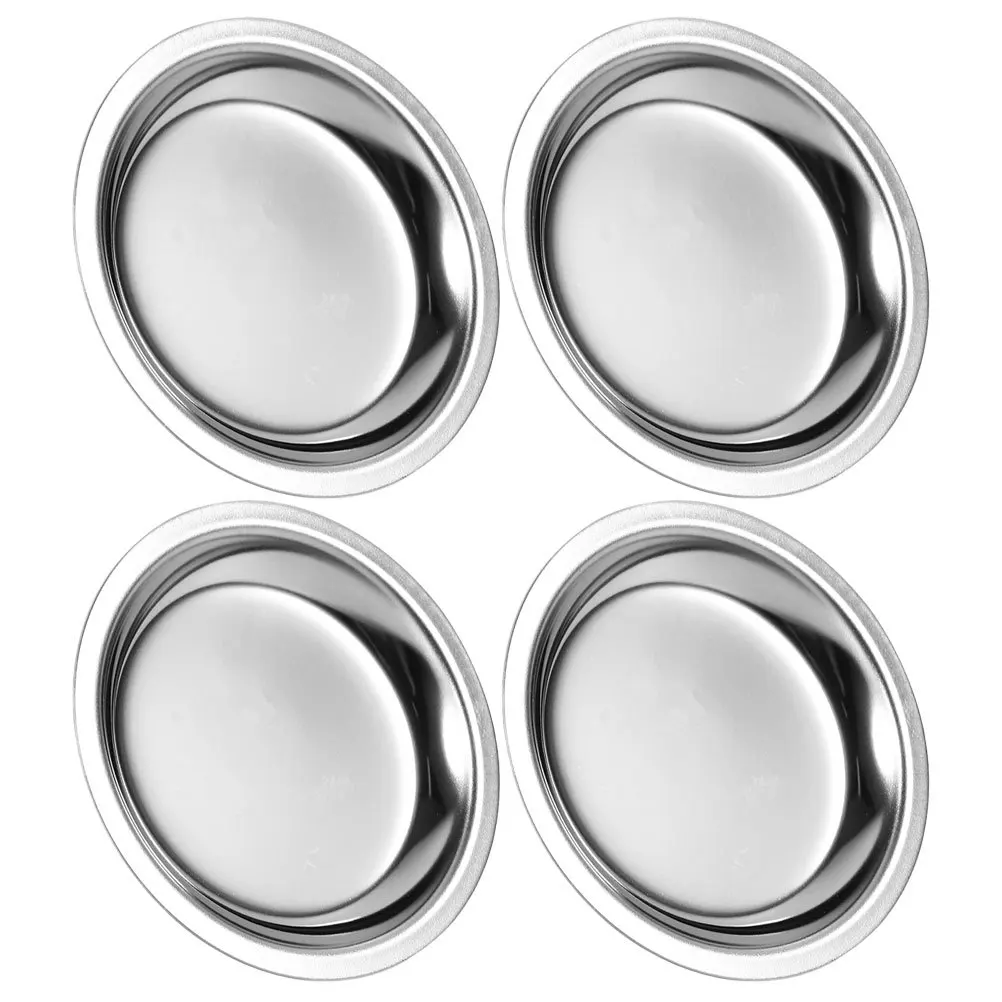

4Pcs Tea Bag Holder Small Stainless Steel Round Tea Cup Saucer Lightweight Coaster for Home Office Use Coffee Saucers
