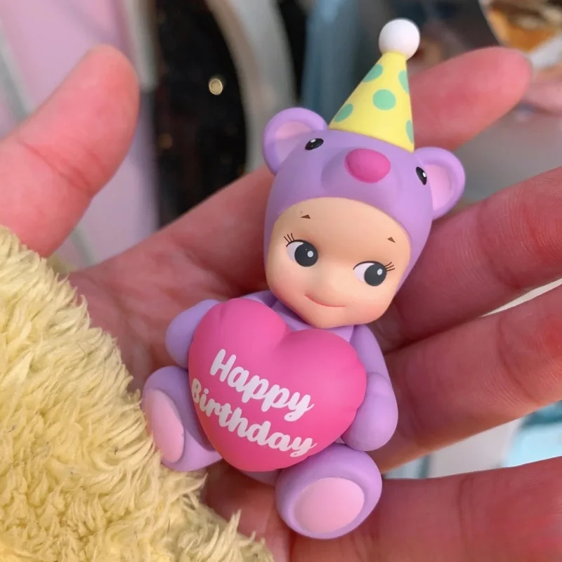 

2025 Original Sonny Angel Birthday Gift Bear Series Blind Boxes Cute High Quality Handmade Desktop Mini Models Birthday Kid Gift