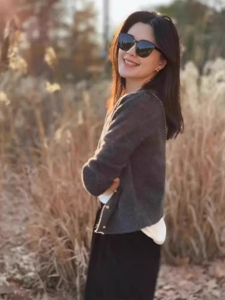 Deep ey Strickpullover ort Sve Long Sve Damen Oberbekleidung Frühling Herbst Neu Sle Pendeln Sle Button rund Ne