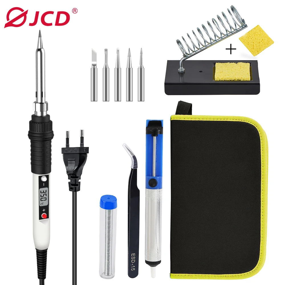 

JCD 80W Digital Electric Soldering Iron LCD Display Temperature Adjustable 220V/110V Ceramic Heater Soldering Tips Welding Tools