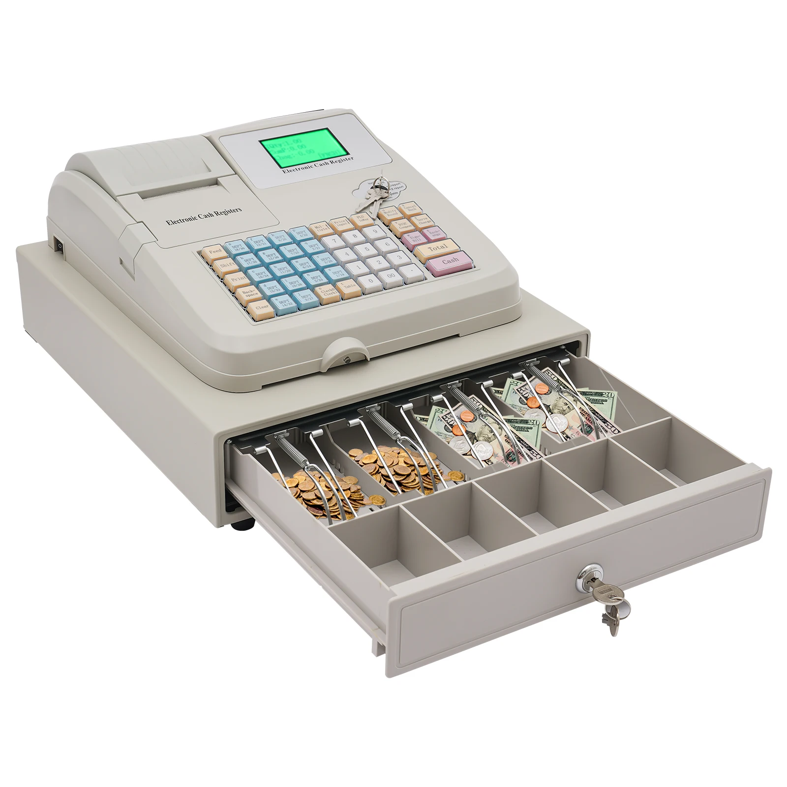 Electronic Pos Cash Register Cashier Machine With Drawer Financial Equipment