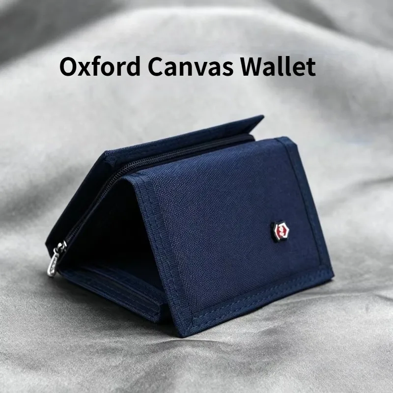 Oxford Canvas Wallet Wear Resistant Foldable Card Holder Multi Pocket For Daily Travel Men Gift