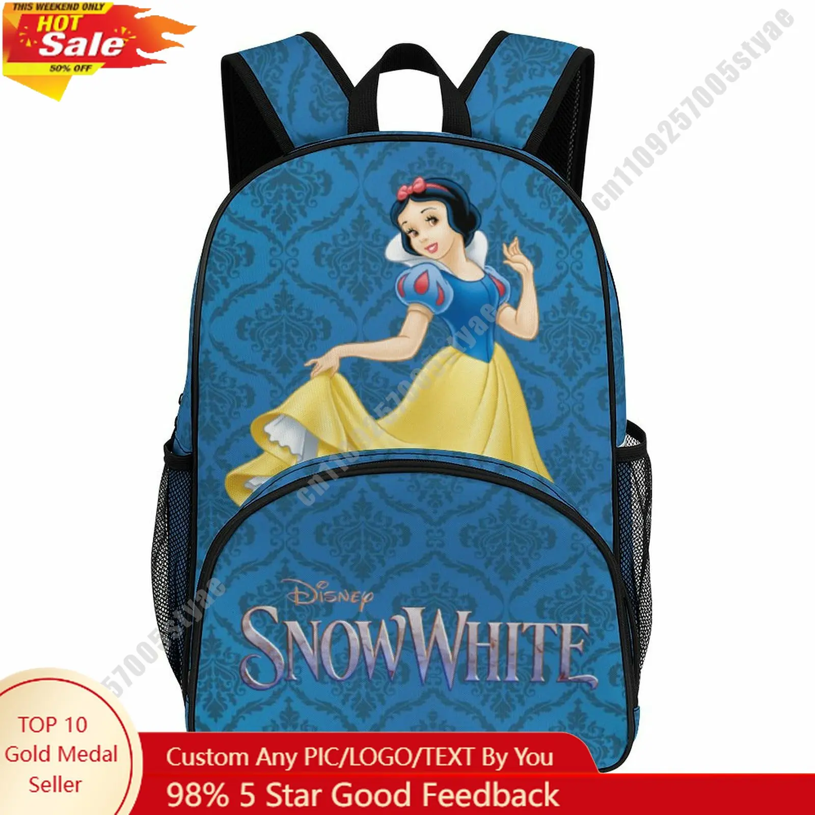 

Рюкзак «Белоснежка» с дизайном в стиле Дисней, тканевые сумки с возможностью нанесения фото, логотипа, текста, для вечеринок, праздников, индивидуальный подарок