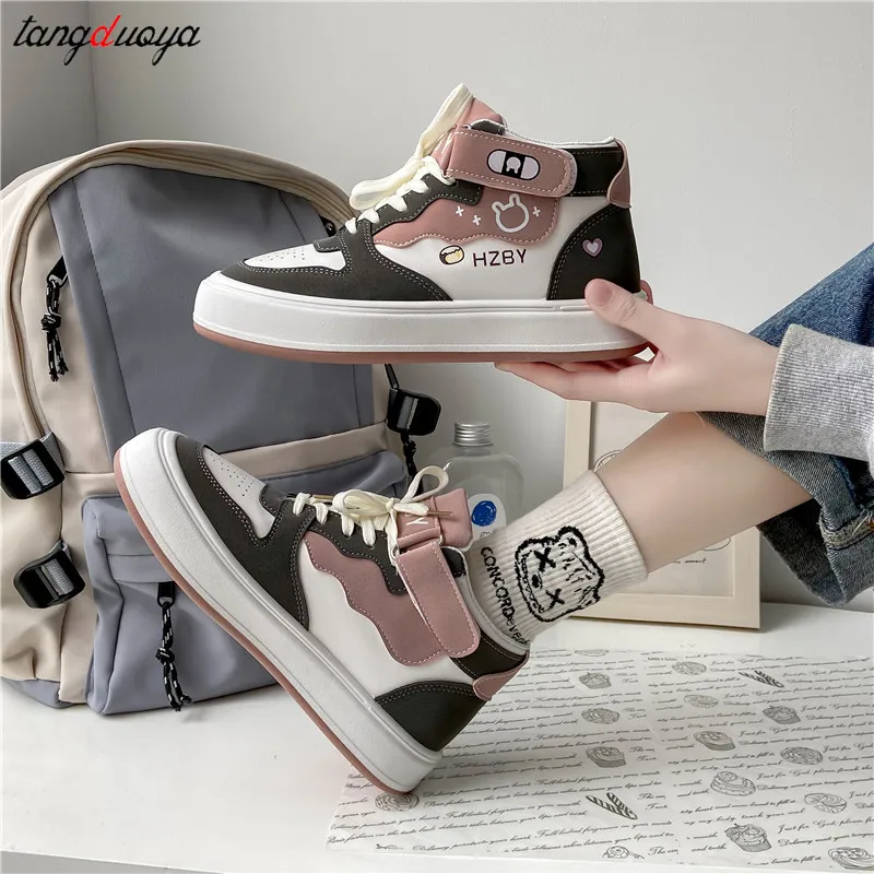 platform shoes Women\'s Mid Top Casual Shoes 2024 Spring Autumn Versatile Breathable Sneakers Thick Soled Shoes Woman Shoes