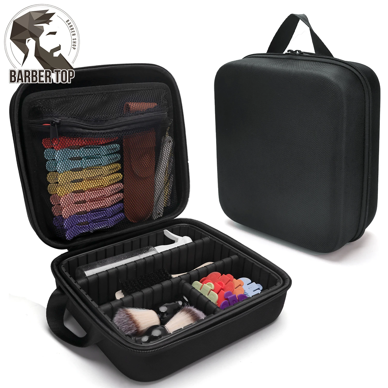 

Barber Tool Bag Hard Hair Clipper Storage Organizer Salon Hair Cutting Scissors Shaving Kit Storage Box Beauty Makeup Nails Case