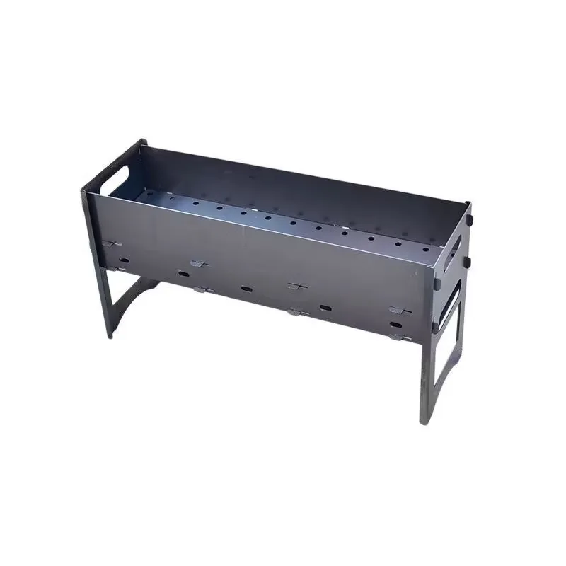 Portable Foldable Card Type Charcoal Grill, Detachable Outdoor Camping Barbecue Stove for Picnic Backyard Home BBQ
