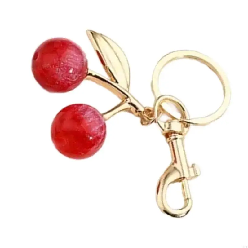 D46E Cherry Key Pendant Alloy Resin Texture Present for Girls Woman Fashion Lover